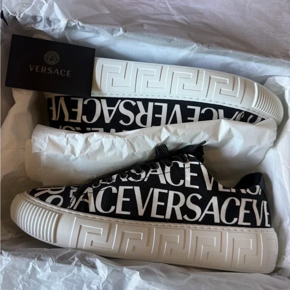 Versace Monochrome Logo Sneakers size 42
